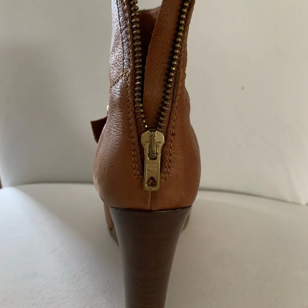 J. Crew Tan Leather Wedge Ankle Boots